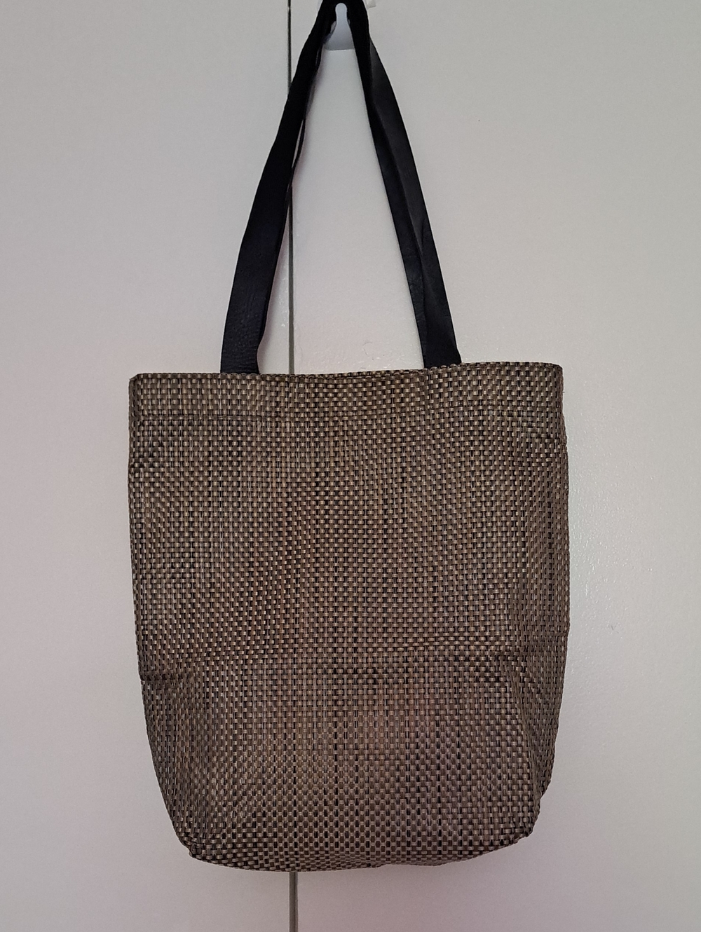 Chilewich Woven Tote in Black and Tan